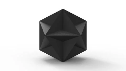 3d rendering of a polyhedron model isolated in a studio background Stock Illustration