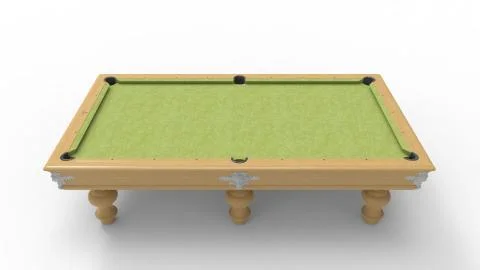 3d rendering of a pool table isolated in a studio background Illustrazione stock