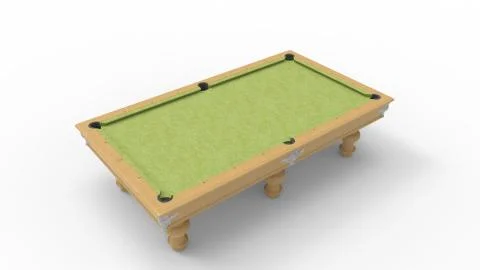 3d rendering of a pool table isolated in a studio background Illustrazione stock
