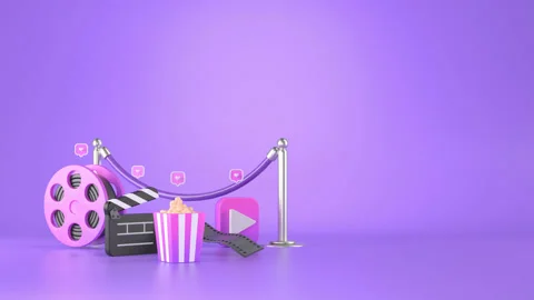 3d rendering of popcorn and heart message icon. Stock Footage 148856944