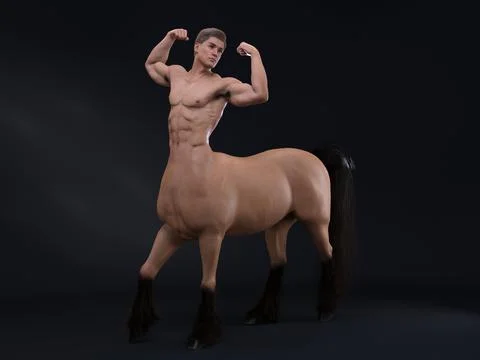 3D Rendering : A portrait of the handsome male centaur Illustrazione stock