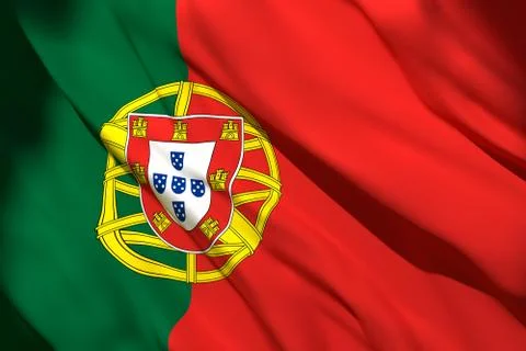 3d rendering of Portugal flag Stock Illustration