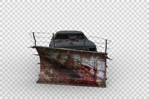 3D rendering of a post apocalyptic vehicle isolated on a transparent backgrou Stock Illustration