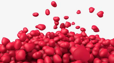 3D rendering of a postcard with a red heart. 스톡 일러스트