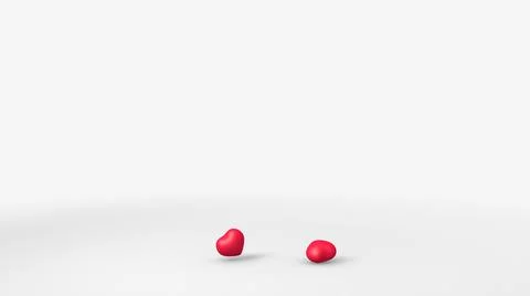 3D rendering of a postcard with red small hearts. Illustrazione stock