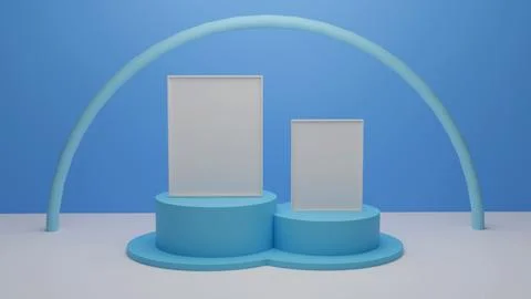 3d rendering Poster Photo frame in studio room mockup Иллюстрация