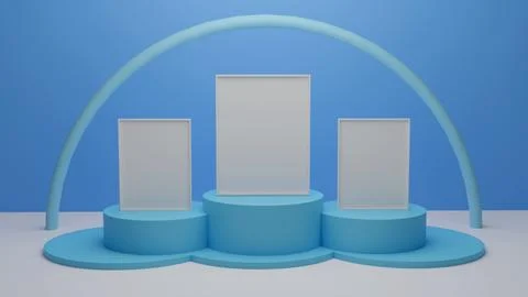 3d rendering Poster Photo frame in studio room mockup Иллюстрация
