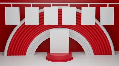 3d rendering Poster Photo frame in studio room mockup Иллюстрация