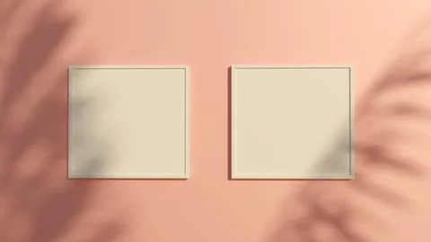 3d rendering Poster Photo frame in studio room mockup Иллюстрация