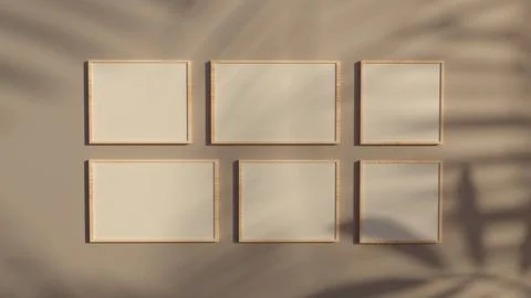 3d rendering Poster Photo frame shadow with nature scene mockup Иллюстрация