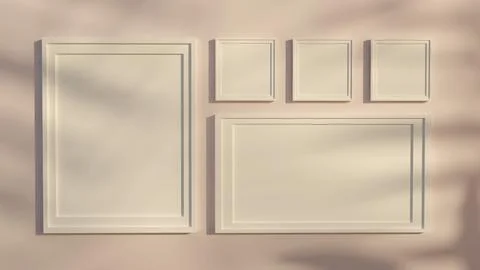 3d rendering Poster Photo frame in living room mockup Иллюстрация