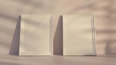 3d rendering Poster Photo frame in living room mockup Иллюстрация