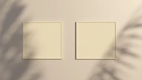 3d rendering Poster Photo frame with shadows nature scene mockup Stock Illustration