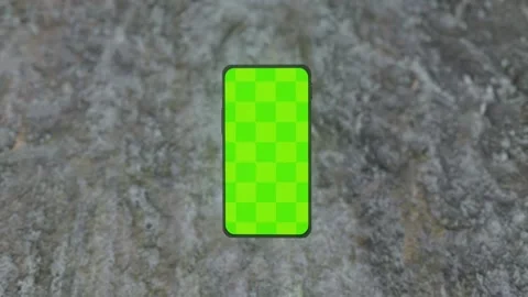 3D rendering POV of smartphone falling with green screen Stock Footage 165252012