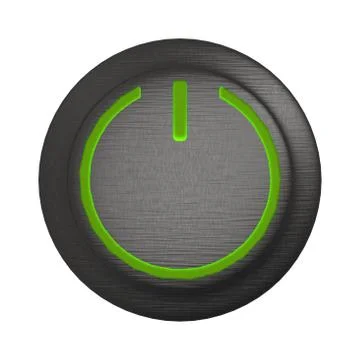 3d rendering of power button icon with nice background Stock Photos
