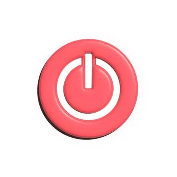 3d rendering power button isolated on white background Stock Illustration