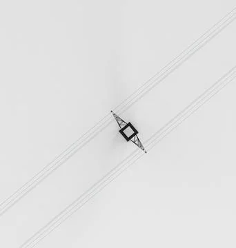 3d rendering of a power lines and a cellular communication tower Stock Illustration