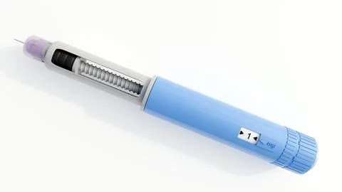 A 3d rendering of pre-filled GLP-1 receptor agonist pens Stock Illustration