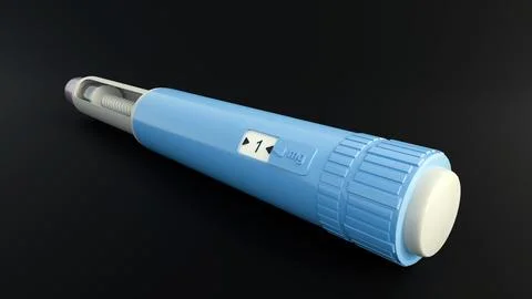 A 3d rendering of pre-filled GLP-1 receptor agonist pens Stock Illustration