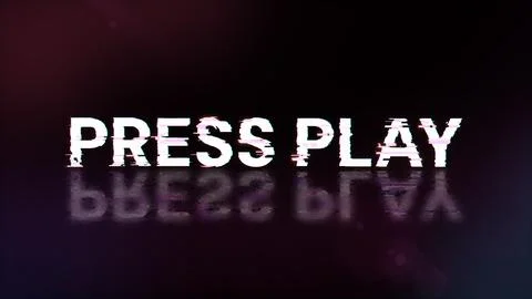 3D rendering press play text with screen effects of technological glitches Stock Illustration