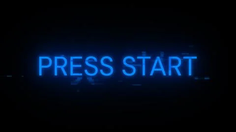 3D rendering press start text with screen effects of technological glitches イラスト素材