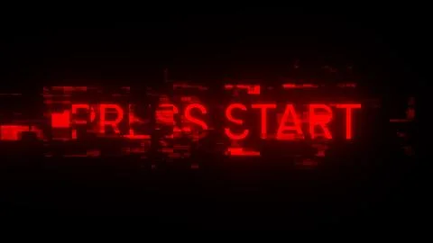 3D rendering press start text with screen effects of technological glitches イラスト素材