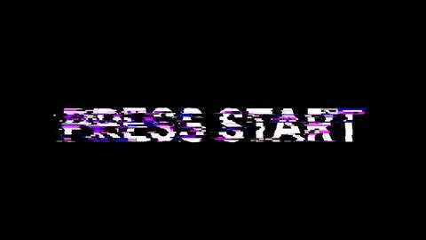 3D rendering press start text with screen effects of technological glitches イラスト素材