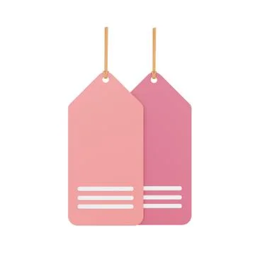 3d rendering of price tag, 3d icons, pastel minimal cartoon style  isolated Stock Illustration