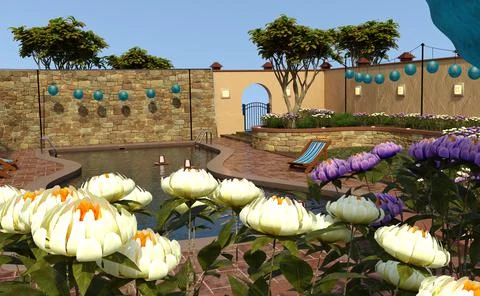 3D Rendering Private Pool Stock Illustration
