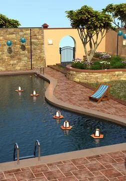 3D Rendering Private Pool Stock Illustration