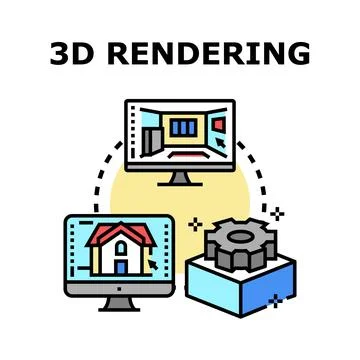 3d rendering process building interior architectural design Illustrazione stock