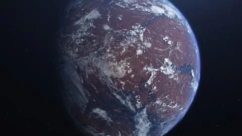 3D rendering of the process of terraforming Mars Stock Illustration