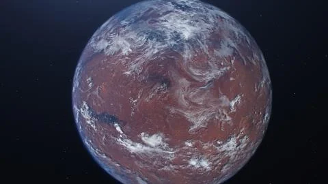 3D rendering of the process of terraforming Mars Stock Illustration