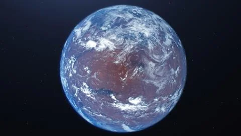 3D rendering of the process of terraforming Mars Stock Illustration