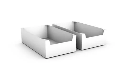 3D Rendering of Product Container White Shopping Box Mock Up 스톡 일러스트