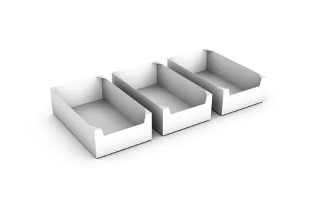 3D Rendering of Product Container White Shopping Box Mock Up 스톡 일러스트