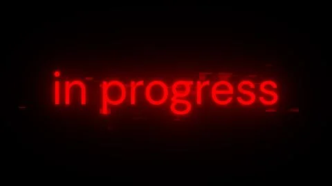 3D rendering in progress text with screen effects of technological glitches Stock Illustration