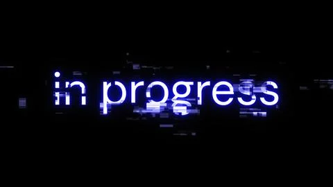 3D rendering in progress text with screen effects of technological glitches Stock Illustration