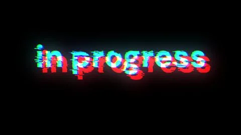 3D rendering in progress text with screen effects of technological glitches Stock Illustration