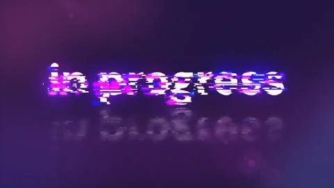 3D rendering in progress text with screen effects of technological glitches Stock Illustration