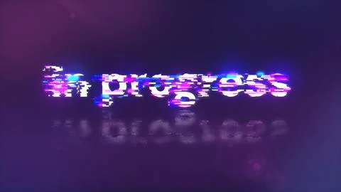 3D rendering in progress text with screen effects of technological glitches Stock Illustration