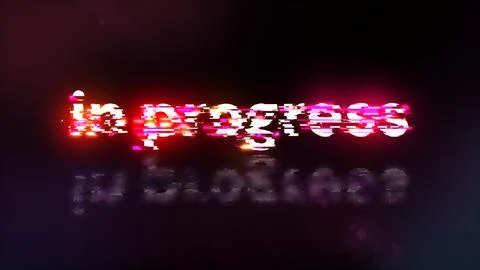 3D rendering in progress text with screen effects of technological glitches Stock Illustration