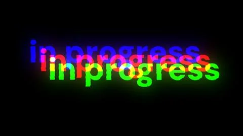 3D rendering in progress text with screen effects of technological glitches Stock Illustration