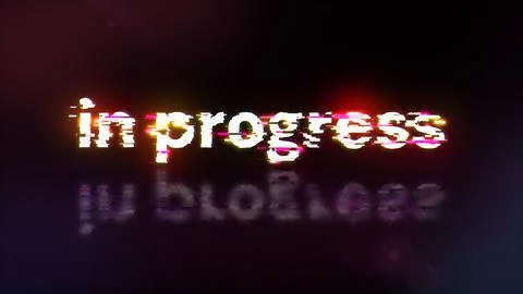 3D rendering in progress text with screen effects of technological glitches Stock Illustration