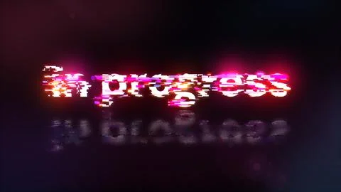 3D rendering in progress text with screen effects of technological glitches Stock Illustration