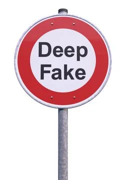 3d rendering of a prohibition  traffic sign with the message deep fake - is.. 스톡 일러스트