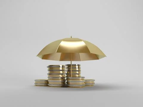 3d rendering of protect your money concept on white Stock Illustration