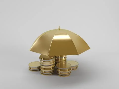 3d rendering of protect your money concept on white Stock Illustration