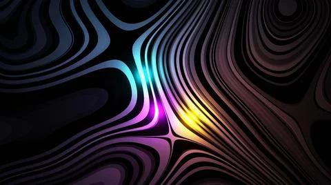 3d rendering Psychedelic art, surface lines Stock Illustration