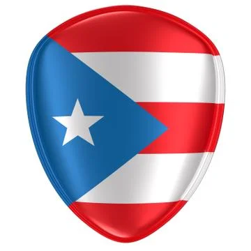 3d rendering of a Puerto Rico flag icon. Stock Illustration